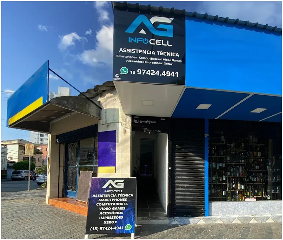 Fachada da AG Infocell em Santos